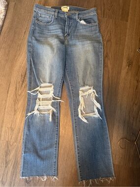 L’AGENCE DARIA  Distressed cropped Women’s Jeans in Light Blues size 28